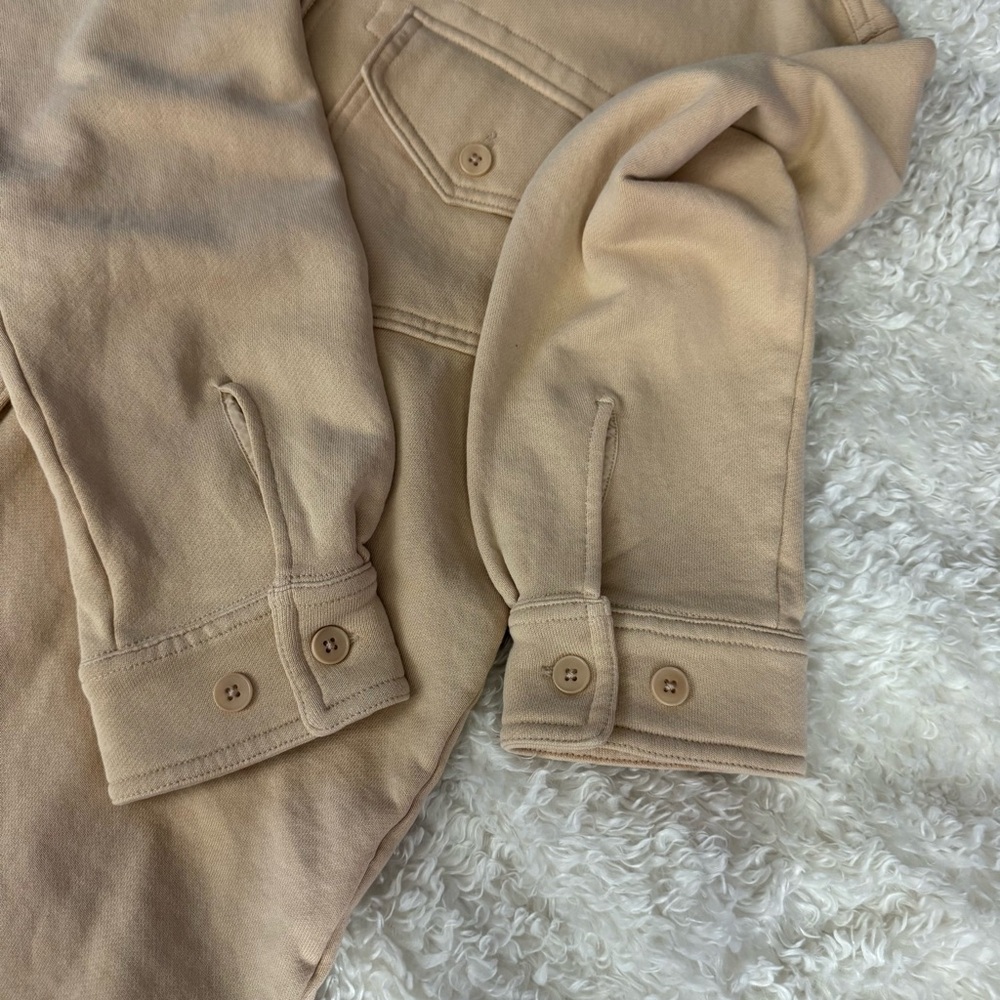 Wilfred Free Aritzia The Organic Cotton Shirt Jacket Shacket Beige Oversized XS - Picture 8 of 12